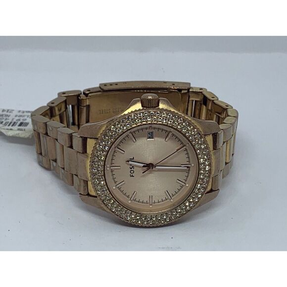 Fossil AM4454 Women's Stainless Steel Analog R0se Dial Quartz Wrist Watch E350 - Picture 5 of 11